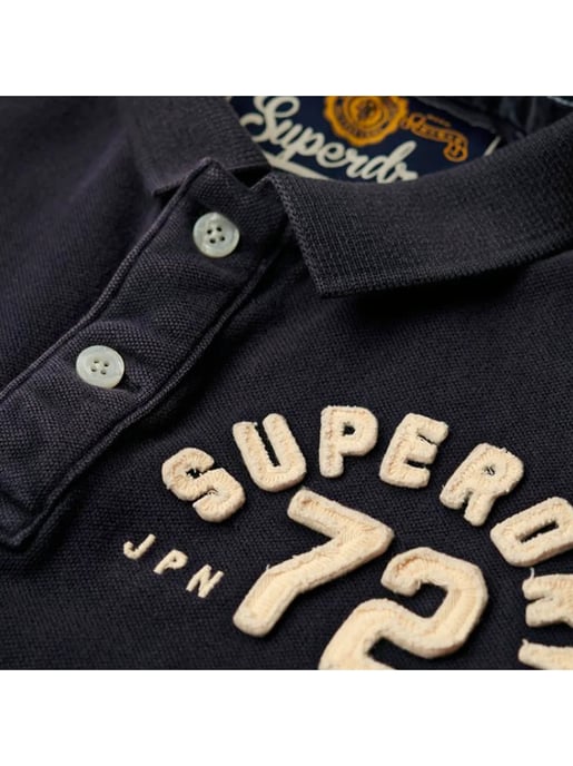 Superdry Vintage Athletic Marineblauwe Polo Shirt voor Heren - Image 3