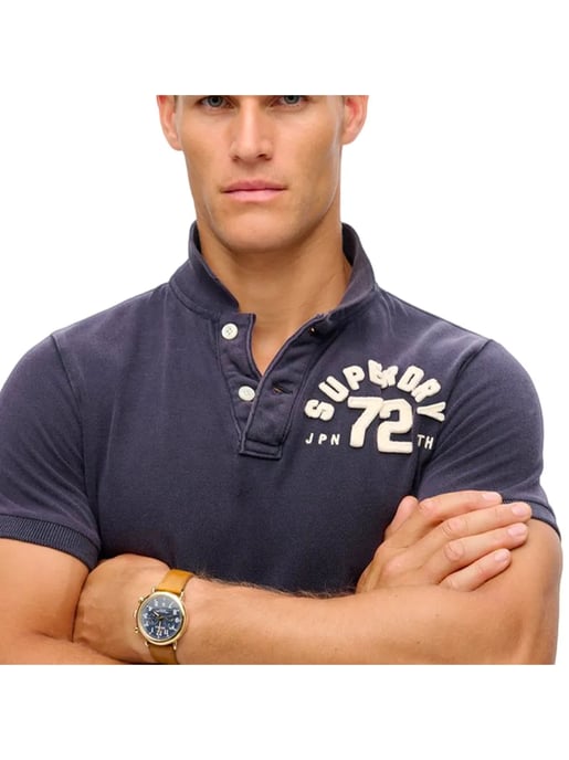 Superdry Vintage Athletic Marineblauwe Polo Shirt voor Heren - Image 4