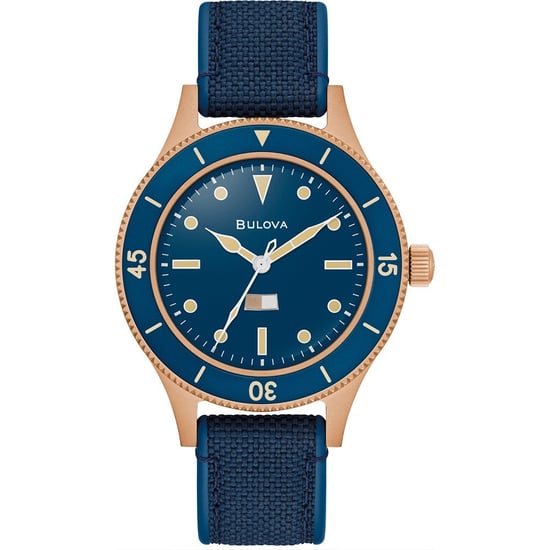 Bulova Archive Series Mil Ships 150th Anniversary Edition Heren Horloge Blauw 98A325 - Image 1
