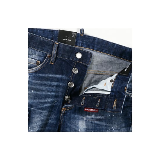Dsquared2 Sailor Jean Donkerblauwe Patch Denim Broek - Image 4
