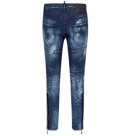 Dsquared2 Tidy Biker Jean Paint Splatter Donkerblauwe Denim Broek - Image 2