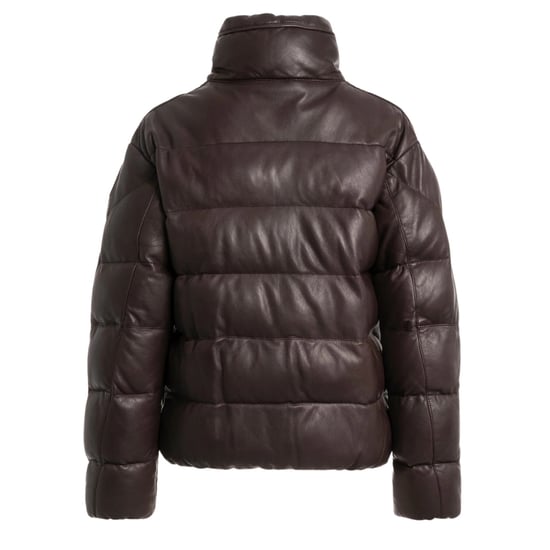 Parajumpers Pia Leather Obsidian Donkerbruin Gewatteerd Leren Jack - Image 2