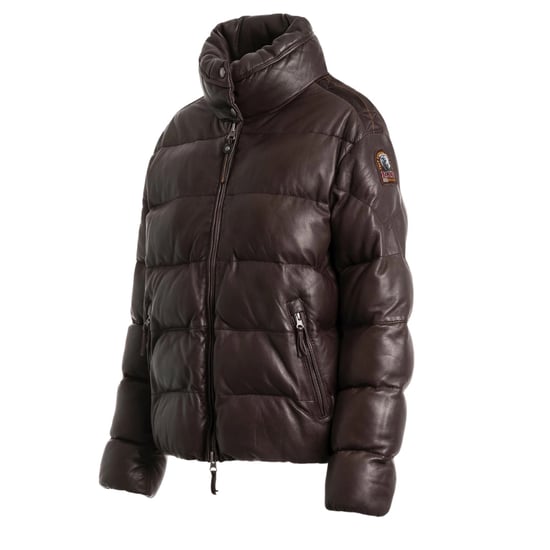 Parajumpers Pia Leather Obsidian Donkerbruin Gewatteerd Leren Jack - Image 3