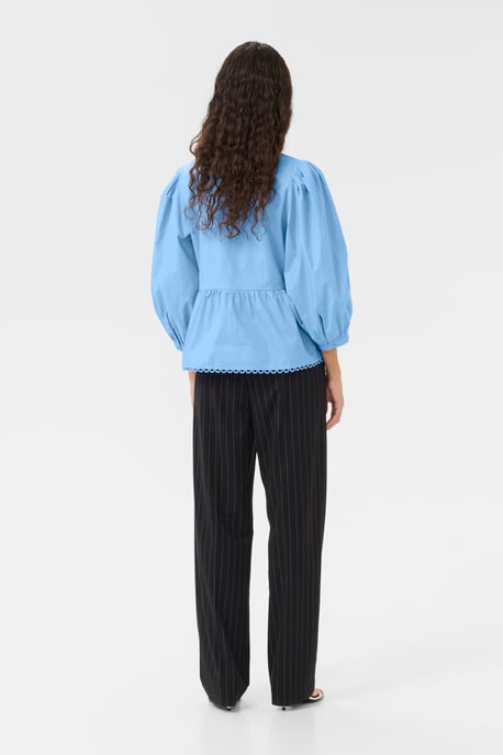 Blouse met korte mouwen KBAnnabelle Peplum fit blue - Image 2