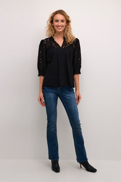 Blouse met korte mouwen CRKaspis A-shape black - Image 1