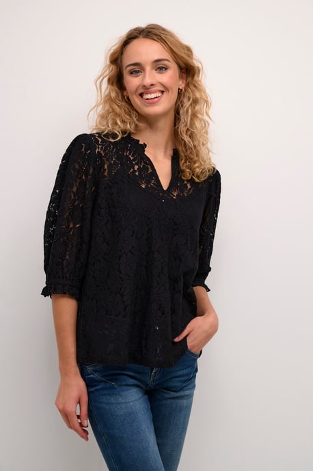 Blouse met korte mouwen CRKaspis A-shape black - Image 4