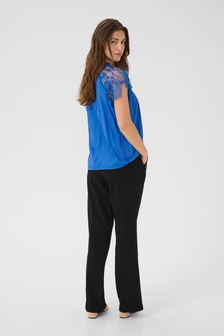 Blouse met korte mouwen CRNola Straight fit blue - Image 2