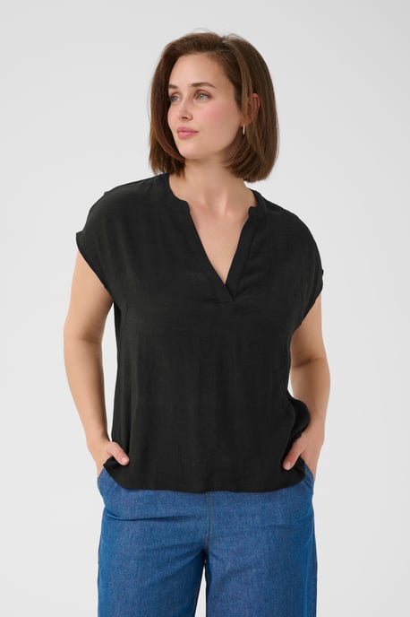 Blouse met korte mouwen KAanja Regular fit black - Image 3