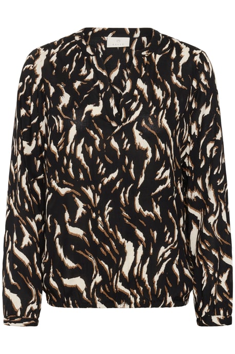 Blouse met lange mouwen KAditte Regular fit black brown - Image 4