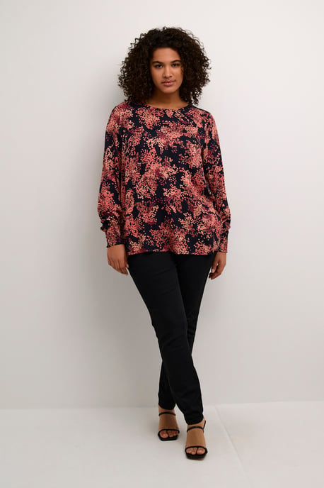 Blouse met lange mouwen KCjeanetta Regular fit black red - Image 1