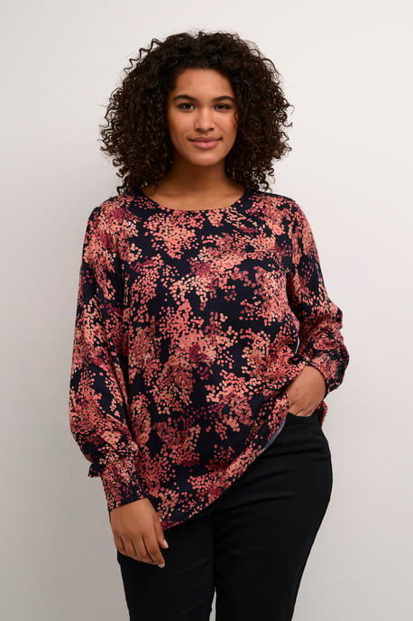Blouse met lange mouwen KCjeanetta Regular fit black red - Image 2