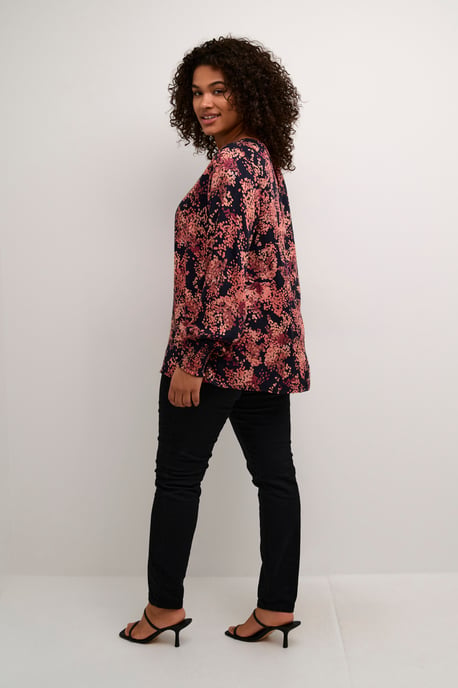 Blouse met lange mouwen KCjeanetta Regular fit black red - Image 3