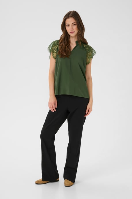 Blouse met korte mouwen CRNola Straight fit green - Image 1
