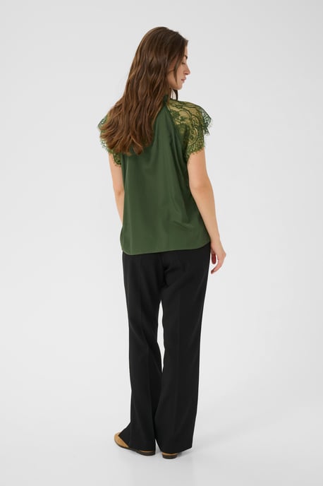 Blouse met korte mouwen CRNola Straight fit green - Image 2