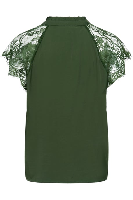 Blouse met korte mouwen CRNola Straight fit green - Image 5