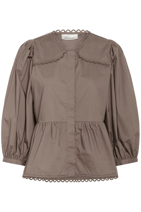 Blouse met korte mouwen KBAnnabelle Peplum fit beige - Image 4