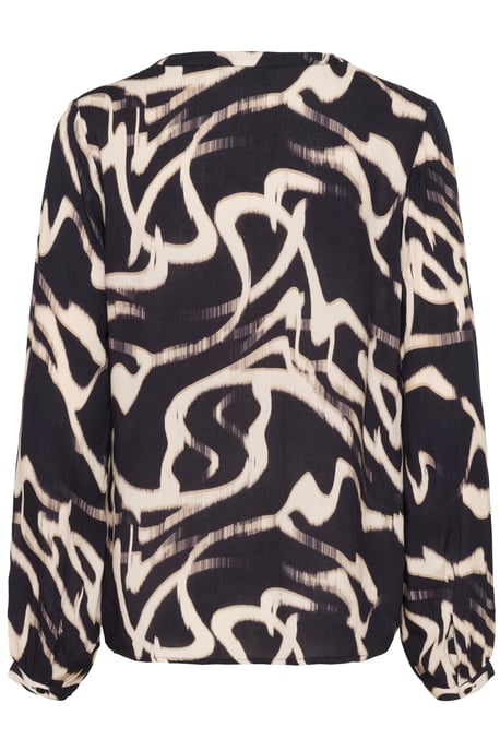 Blouse met lange mouwen KAbeathe Regular fit black offwhite - Image 5