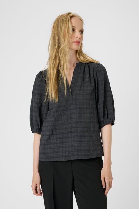Blouse met korte mouwen KBAyo Classic fit white green - Image 3