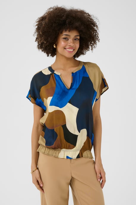 Blouse met korte mouwen CUdana Relaxed fit multicolour - Image 3