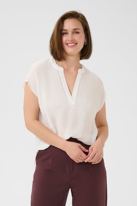 Blouse met korte mouwen KAanja Regular fit white - Image 3