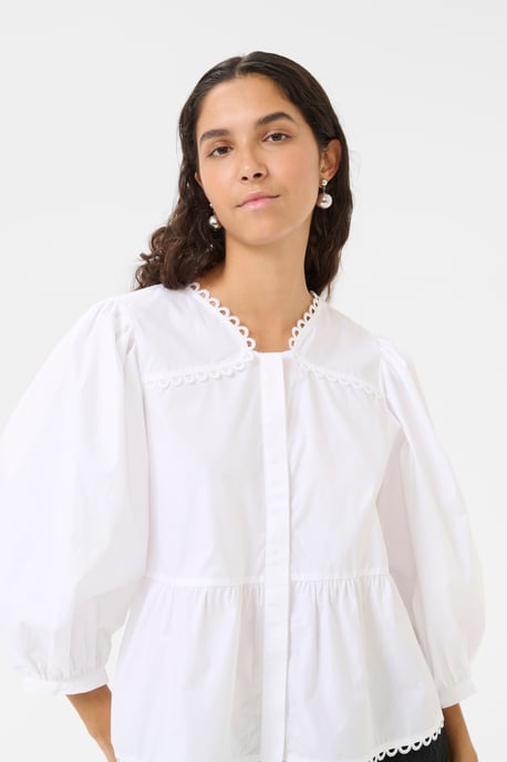 Blouse met korte mouwen KBAnnabelle Peplum fit white - Image 3