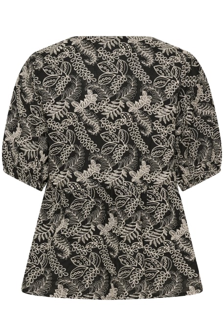Blouse met korte mouwen CUtaylar Relaxed fit black offwhite - Image 5