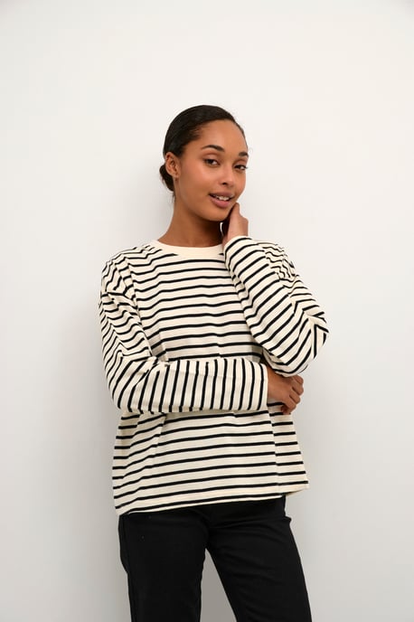 T-shirt met lange mouwen KAwinny Loose fit white black - Image 2