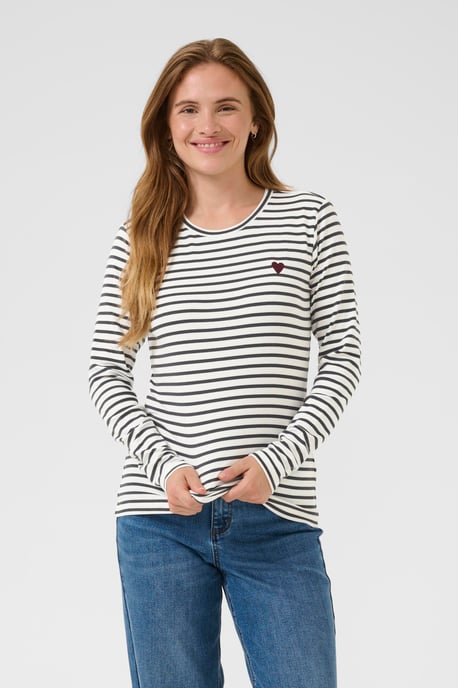 T-shirt met lange mouwen Liddy Regular fit white grey - Image 3