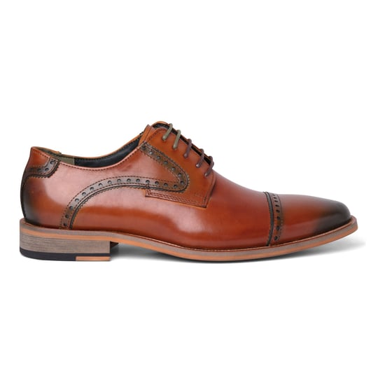 Justin Reess Heren Bruine Leren Veterschoenen Oxford - Jenson - Image 1
