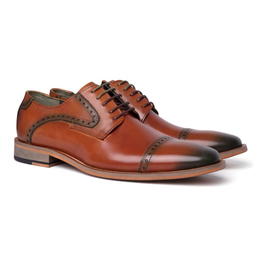 Justin Reess Heren Bruine Leren Veterschoenen Oxford - Jenson - Image 3
