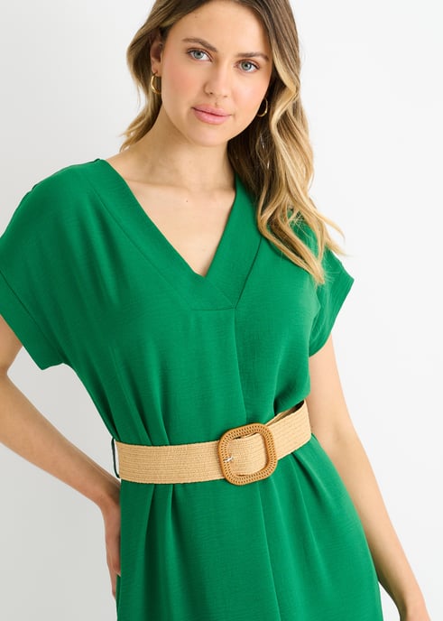 Groene luchtstroom oversized jurk met ceintuur - Image 2