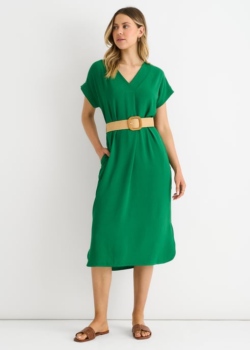Groene luchtstroom oversized jurk met ceintuur - Image 3