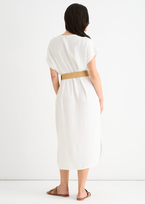 Witte Air Flow oversized jurk met ceintuur - Image 4