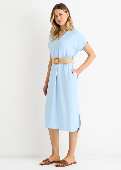 Blauwe Air Flow oversized jurk met ceintuur - Image 3