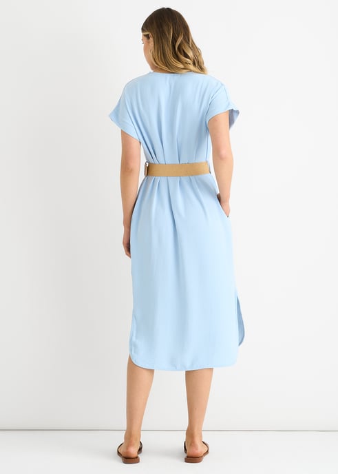 Blauwe Air Flow oversized jurk met ceintuur - Image 4