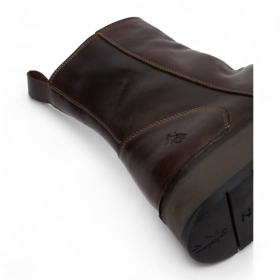 Fly London Dames Donkerbruine RENO053FLY Leren Enkellaarsjes met Rits en Platform Comfort - Image 5