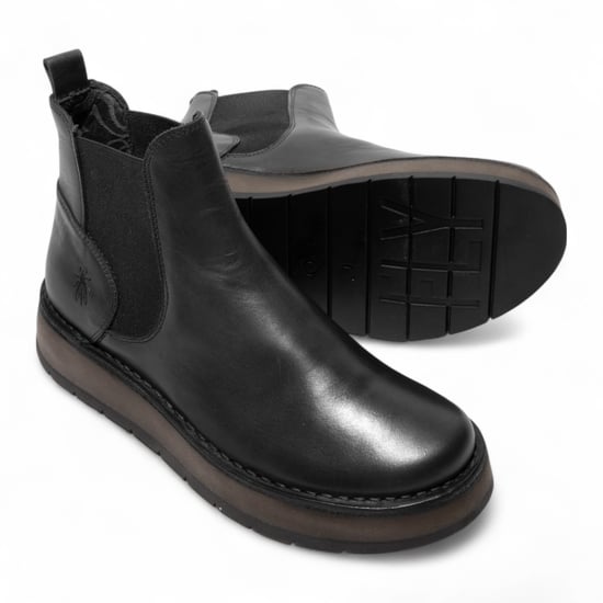 Fly London Dames Zwarte RAWI131 Chelsea Leren Enkellaarsjes met Klassieke Comfort - Image 5