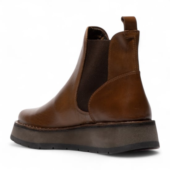 Fly London Dames Camel Brown RAWI131 Chelsea Leren Enkellaarsjes met Klassieke Comfort - Image 4