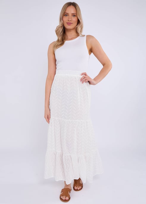 Katoenen Broderie Skater Maxi Rok - Image 3