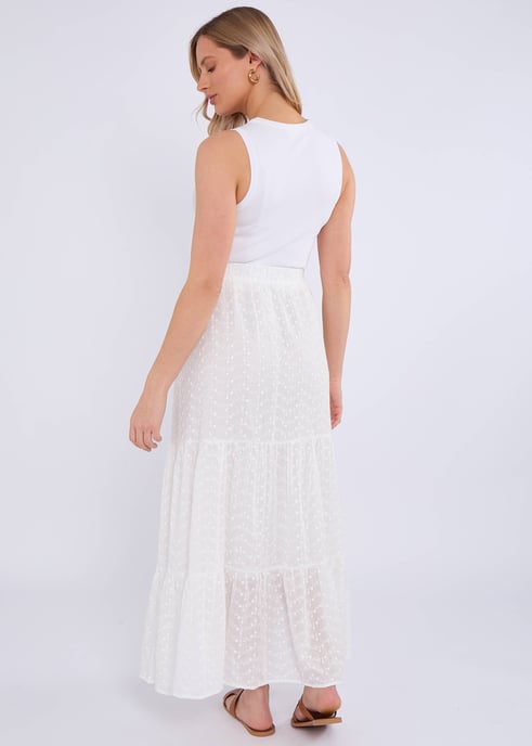 Katoenen Broderie Skater Maxi Rok - Image 4