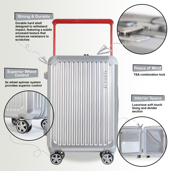 Harde schaal zilveren Rimowa geïnspireerde TSA handbagage koffer duurzame spinner handbagage - Image 3