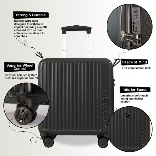 Harde koffer 44 x 22 x 38 cm Zwarte TSA-veilige bagagekoffer Geschikt voor Easyjet, Ryanair - Image 3