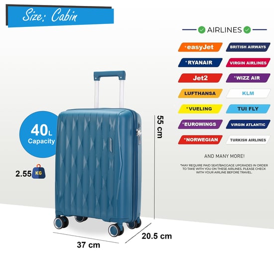 Robuuste harde koffer voor in de cabine 37,5 x 20,5 x 55 cm TSA-bagage Geschikt voor Easyjet, Ryanair, Wizzair - Image 2