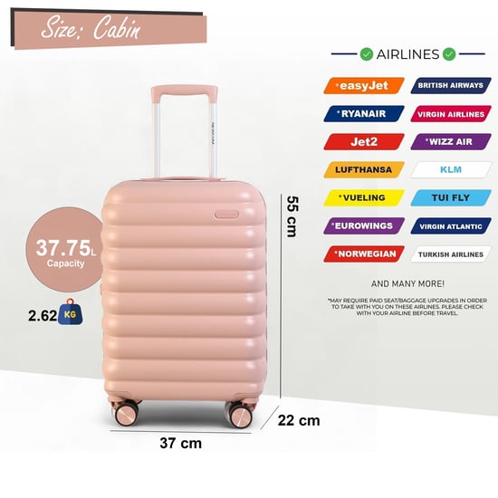 Harde koffer 37 x 22 x 55 cm Roze TSA-veilige bagagekoffer Geschikt voor Easyjet, Ryanair - Image 2