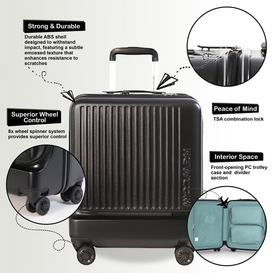 Duurzame EasyJet Ryanair 39 x 26 x 51,5 cm zwarte open cabine reiskoffer - Image 3