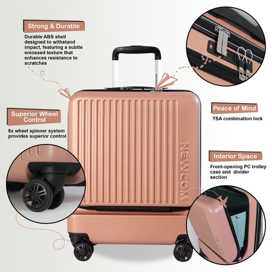 Duurzame EasyJet Ryanair 39 x 26 x 51,5 cm roze voorkoffer met open cabine - Image 3