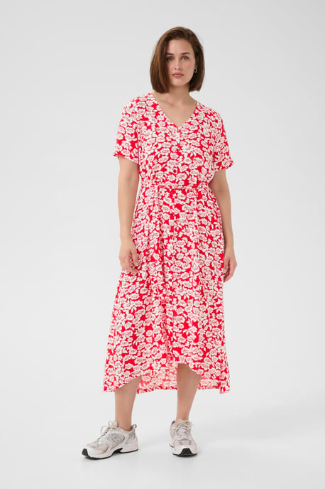 Jurk KAbeathe A-shape white red - Image 1
