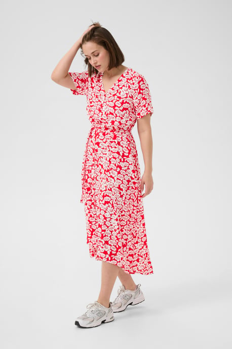 Jurk KAbeathe A-shape white red - Image 2