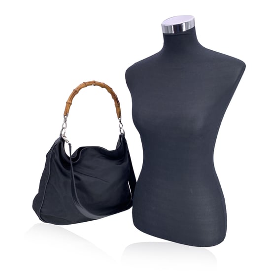 Gucci Vintage Cloth Hobos Bamboo - Image 2