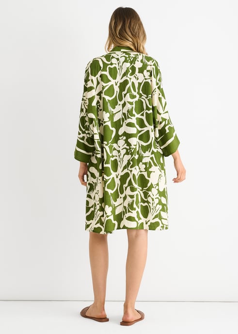Zwarte zomerkimono met opdruk op het strand - Image 4